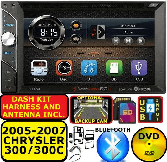 05 06 07 CHRYSLER 300 BLUETOOTH TOUCHSCREEN CD DVD USB AUX CAR RADIO STEREO PKG