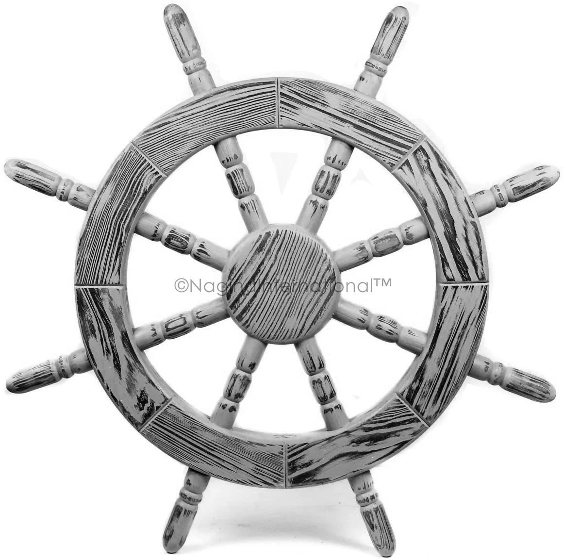 "Nagina International Rustic Antique Beautiful Wall Decor Handcrafted Pine Nautical Ship Wheel | Maritime Exclusive Wall Decor (12 Inches, Junky Black) " - Perfect for your project